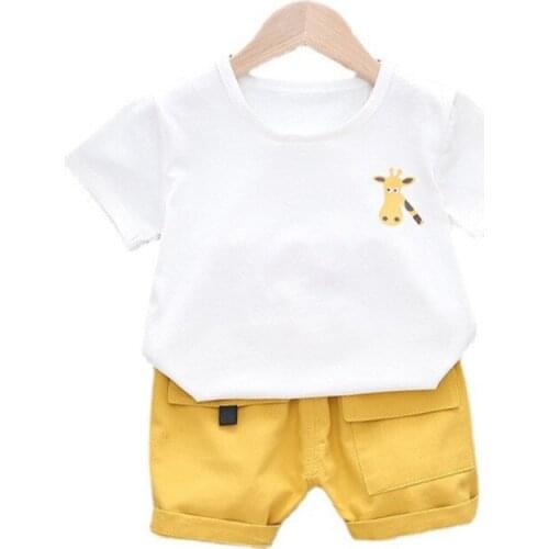 New Children Clothing Summer Baby Girl Clothes Boys Cartoon Sport T-Shirt Shorts 2Pcs/Set Toddler Active Costume Kids Tracksuits