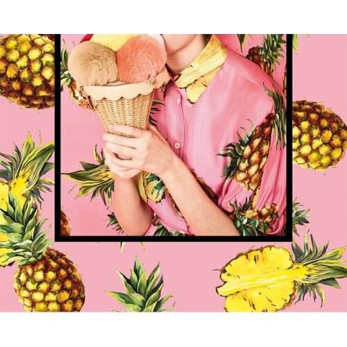New arrived pineapple printed fabric brand fabric in 2colors width145cm printed cotton fabric for clothing,Handmade materials