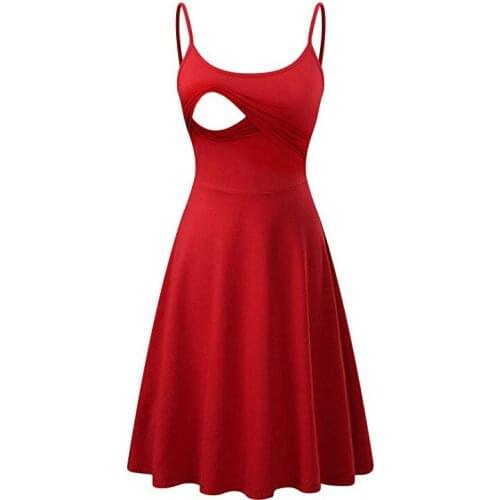 Clothe For Pregnant Women Maternity nursing Stripe Tunic Breastfeeding Summer Maternity Dress Black Red Lactation dresses z0412