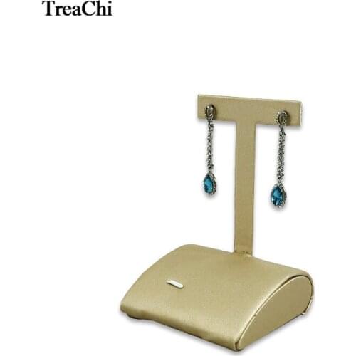Fashion Gold PU Earring Jewelry Display Stand Resin Stud Earring Jewelry Organizer Storage Holder Portable Counter Jewelry Stand