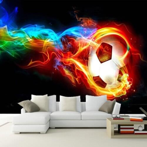 Custom 3D Wall Mural Wallpaper Modern Abstract Art Color Stripes Flame Football Designs Living Room Bedroom Decor Wall Papers