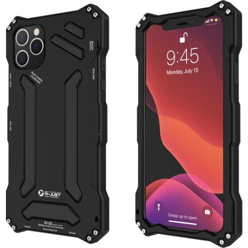 Aluminum Armor Anti-fall Case For iPhone11 Pro Max Metallic Frame Bumper For iPhone Xs XR X 8 7 Plus Metal Case