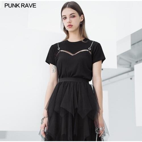 Женские свободные футболки PUNK RAVE China At AliExpress