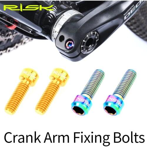 RISK 2pcs M6*18mm MTB Bicycle Crank Bolt Titanium Alloy Road Mountain Bike Crank Arm Fixing Lock Screw