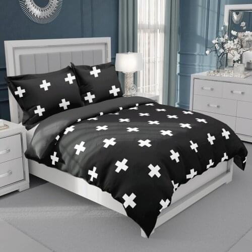 Luxury Morden Simple Bedding Set Duvet Cover Set Double bed White Grid King Queen Single Full Size Solid Color Comforter