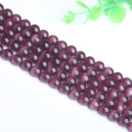 AAA Lack gray Cat Eye Beads Hight Quality Smooth Round Loose Beads For Jewelry Making Opal Stone DIY Bracelet 15"Strand 4-12mm