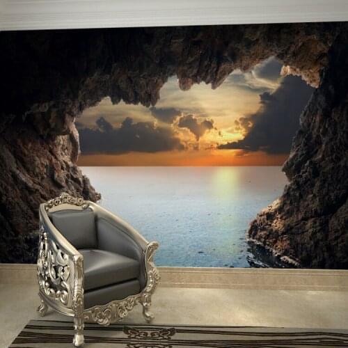 Sun Ocean View Natural Scenery Mura Lanscape 3d Large Custom Mural Wallpaper for TV Sofa Background 3d Wall Photo Murals Fresco