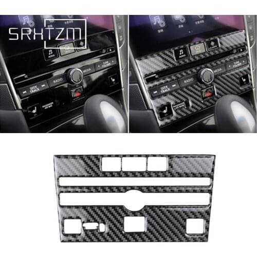 Carbon Fiber Cd Air Conditioning Control Panel Cover Trim For Infiniti Q50 Q60 2014-2019