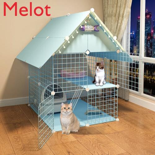 High-End Cat Cage Cat House Villa Three-Layer Home Indoor Kittens Pet Cat Nest Two-Layer Super Large Cat Cattery