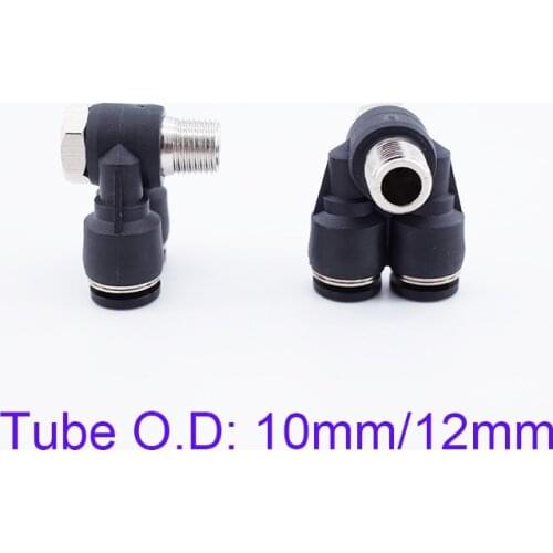 High Speed Pneumatic Quick Joint 10mm/12mm 1/4 1/2 BSP PA10/12-01/02/03/04 Outer Six Angle Double Head Joint Air Pipe Fittings