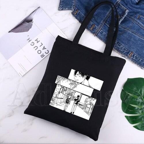Given Ladies Handbags Cloth Canvas Tote Bag Black Shopping Travel Women Eco Reusable Shoulder Shopper Bags Bolsas De Tela