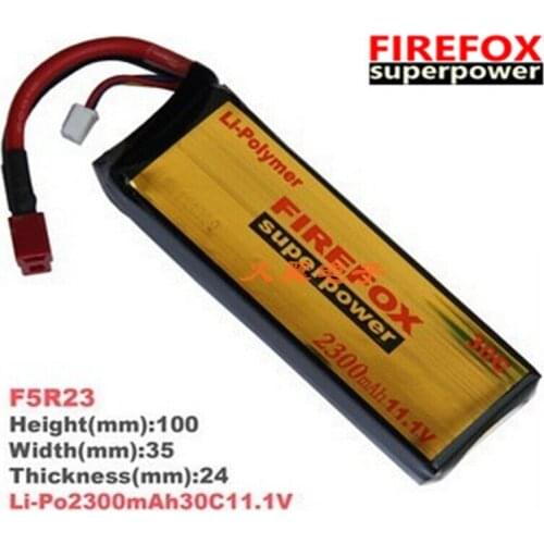 1pcs 100% Orginal FireFox 11.1V 2300mAh 30C Li Po AEG Airsoft Battery F5R23 Drop shipping