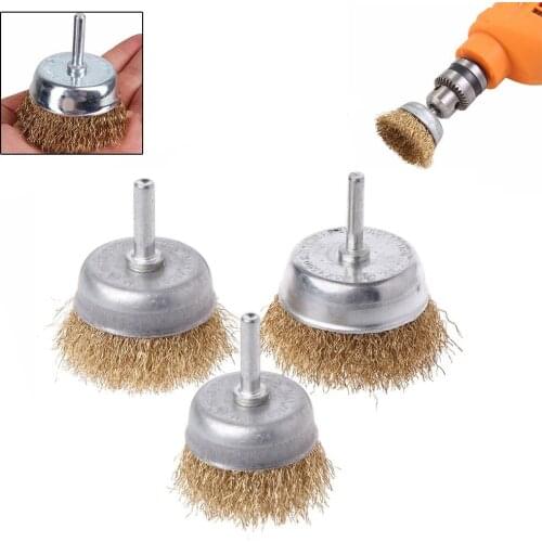2x Drill Steel Wire Brushes Wheel Cup Metal Cleaning Rust Sanding Grinding Sale