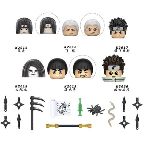 1Pcs Sale Narutoed Series Orochimaru Sarutobi Hi Slash Rock Lee Sai Mini Figures Bricks Building Blocks Assembled Model Toys