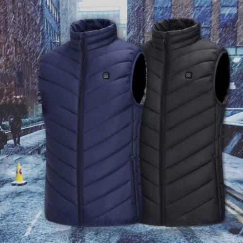 1PC Outdoor Men Electric Heated Vest USB Heating Vest Winter Thermal Cloth Feather Hot Sale Camping Hiking Warm Hunting Jacket