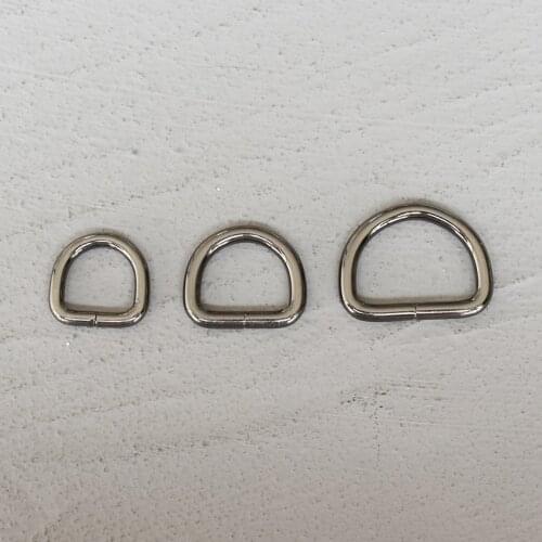 10 Pcs 15/20/25mm Gun Black Metal D Ring DIY Bag Dog Collar Leash Belt Sewing Knapsack Garment Pursestraps Clip Clasp