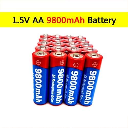 100% Original New AA rechargeable 1.5V 9800mAh 1.5V New Ni-MH Rechargeable AA battery for led light toy Camera Microphone