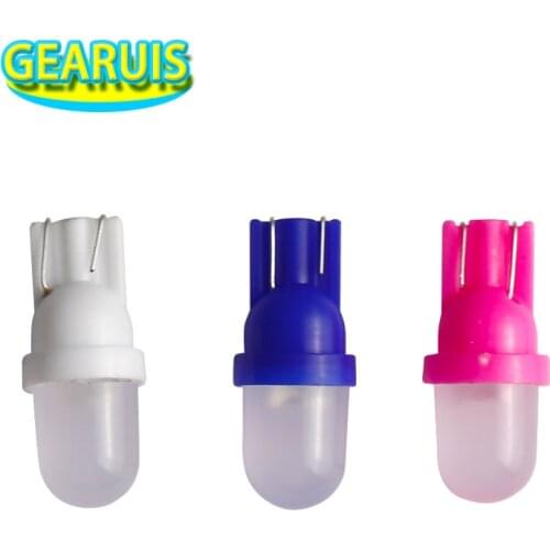 100pcs AC DC 6V 6.3V 194 T10 #555 F10 Wedge Base With Frosted Len Various Colour Available Non polarity Pinball Game Machine Led