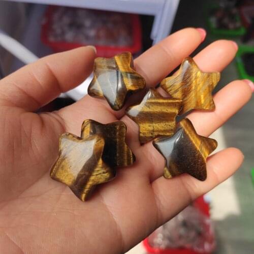 4pcs natural tiger eye stone crystal five-pointed star cure crystal agate five-pointed star crystal stone for