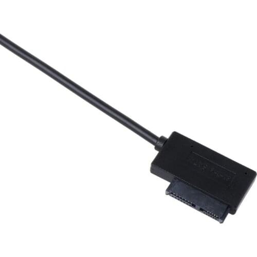 69HA Dual USB 2.0 to 7+6 Pin Slimline Slim SATA Cable Adapter Converter Power Supply Cord for Notebook Laptop CD-ROM DVD-ROM