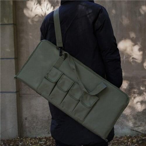 70cm Tactical Airsoft Bag Military Rifle Shotgun Carry Case with Shoulder Strap Magazine Pouches for Outdoor Tactical Hunting