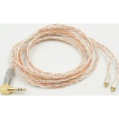 Ourart 8 Cores 99 Shares Copper & Copper Silver-plated Mixed Braided HiFi MMCX Earphone Upgrade Cable