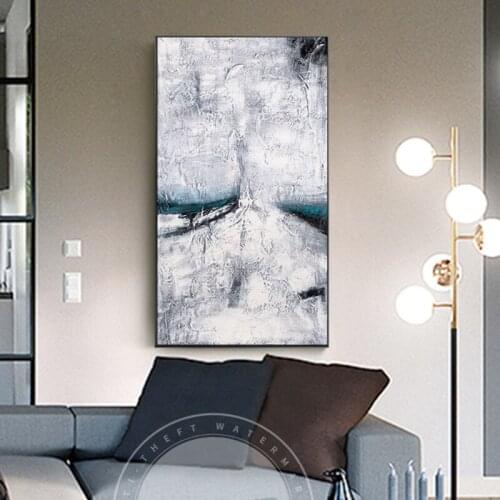 Abstract Cold Color Series Canvas Painting HD Poster And Print Fashion Wall Art For Living Room Industrial Style Home Decoracion