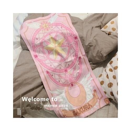 Anime Card Captor Sakura Magic Array Soft Bath Face-wash Towel Pink Moon Luna Cat Lovely Cartoon Absorbent Washcloth Cosplay