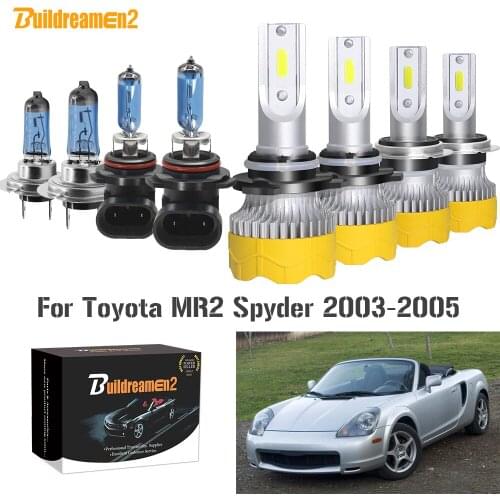 Buildreamen2 4 Pieces Car Headlight High Low Beam LED Halogen Headlamp Light 9005 H7 12V For Toyota MR2 Spyder 2003 2004 2005