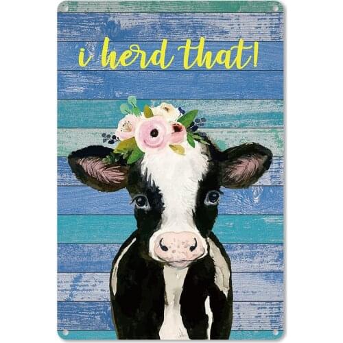 Paper Funny Bathroom Quote Cow Metal Tin Sign Wall Decor - Rusitc Farmhouse Bathroom Sign for Toilet Bathroom WC Washroom Decor