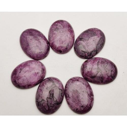 Fashion 30x40MM natural stone purple agates beads 6pcs cabochon no hloe for Jewelry making charm accessories Free shipping