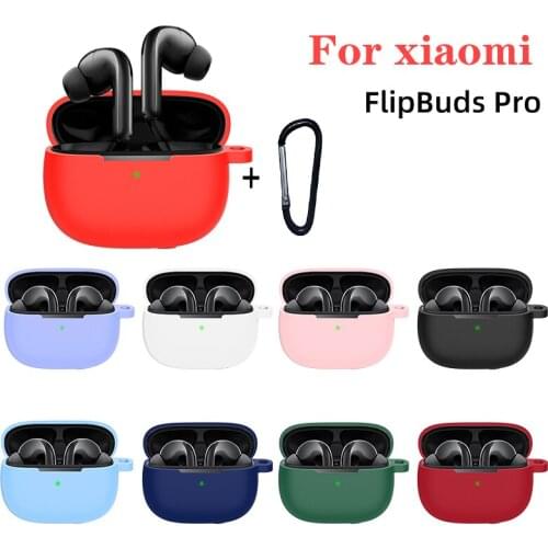 For Xiaomi Mi Flipbuds Pro Case Non-slip Solid Color Silicone Protect Earphones Cover for flipbuds pro Anti-fall Headphones Case