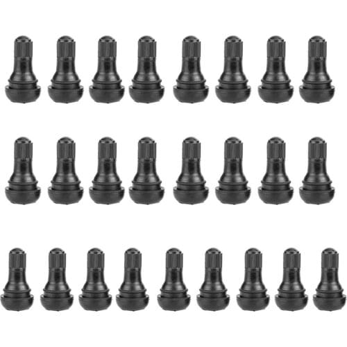 25pcs Black TR412 Valve Stems With Dust Caps with Caps Tyre Rubber Valves Car Tubeless Car Wheel Snap-in Tire for ATV Moto
