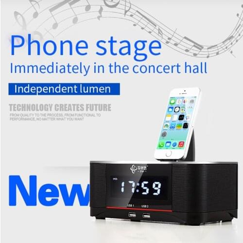 A8 LCD Digital FM Radio Alarm Clock NFC bluetooth Speaker Remote Control for iPhone 6 7 8 X for iphone 6s 7 8 plus for Samsung