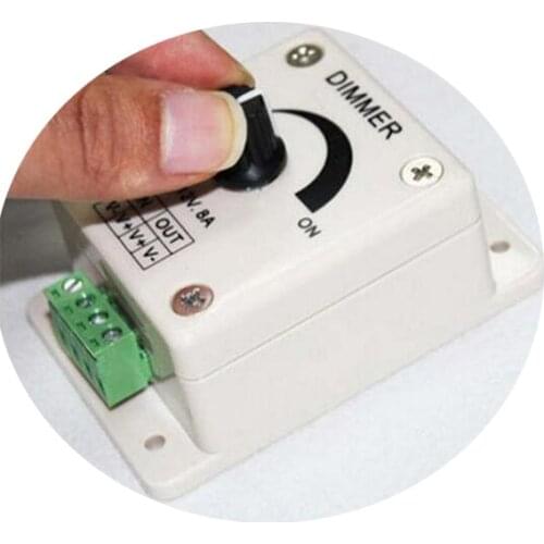 Hot High Quality 8A LED Dimmer 12V 96W 24V 192W LED Protect Strip Light lamps Switch Dimmer Adjustable Brightness Controller