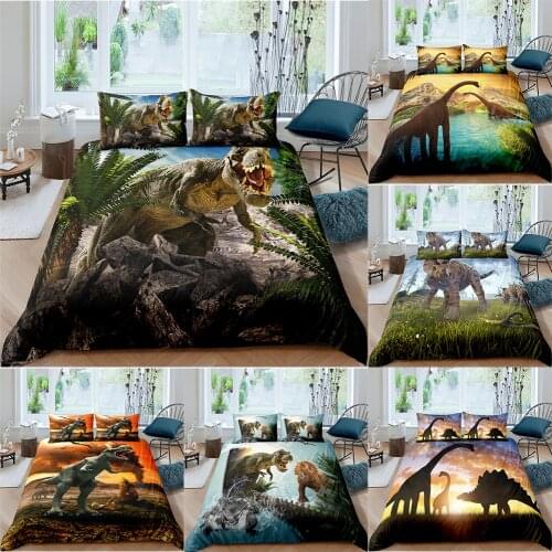 Dinosaur Duvet Cover Quilt Cover Animal 3D Bedding Set Duvet Covers Set 2/3pcs Bedding Cover With Pillow Case