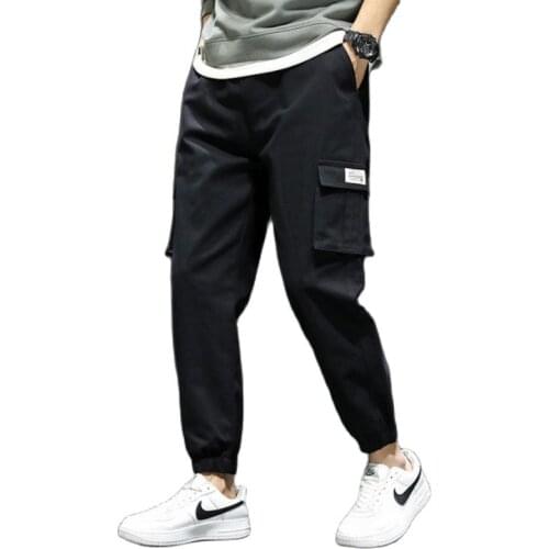 Mens Black Pants Men Casual Outdoor Pant Cargo Work Tactical Tracksuit Trousers Pocket Streetwear Hip Hop Harajuku Trousers 4XL