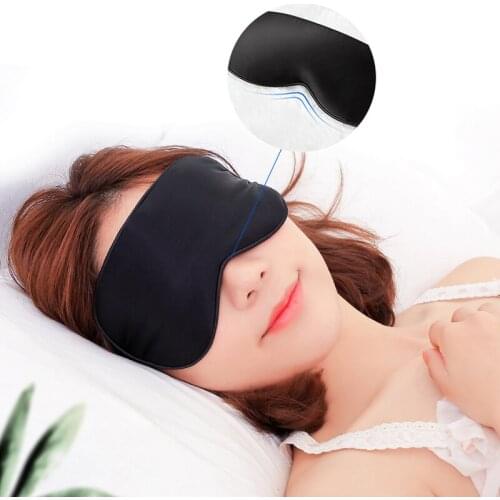 Artificial Silk Sleep Eyeshade Imitated Silk Eye Mask Earplug for Good Sleep Breathable with Storage Bag