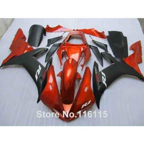 MOTOMARTS ABS full Fairing kit fit for YAMAHA 2002 2003 matte black copper fairings set Full injection molding YZF R1 02 03 YZ18