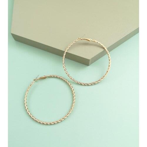 Korean fashion statement gold hoop dangle earrings for women Exaggeration geometry designer silver drop earings hoops earing