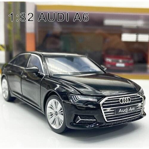 1:32 Diecast Scale toy Car audi A6 Models 4 Openable Doors Metal Model Sound And Light Pull Back SUV Toys for kids