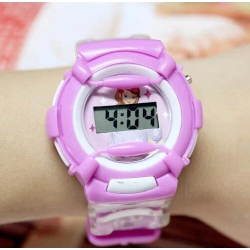 Cute girl LED children environmental protection silicon CARTOON WATCH CARTOON sport electronic WATCH