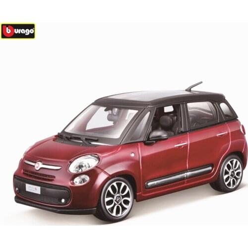 Bburago 1:24 Fiat 500L yellow simulation alloy car model crafts decoration collection toy tools gift