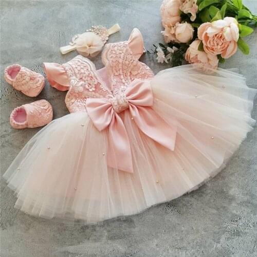 1-5 Years Girls Dress Wedding Bridemaid Flowers Girls Gowns Birthday Party Evening Bead Tutu Vestidos For Children