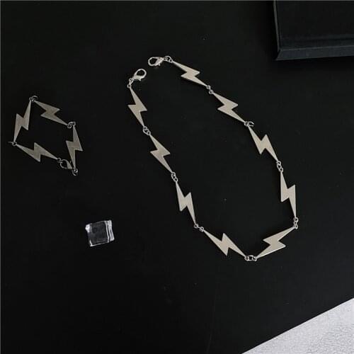 2021 New Punk Lightning Necklace Hip Hop Personality Choker Necklace for Women Men Fashion Jewelry Gift Drop Shipping