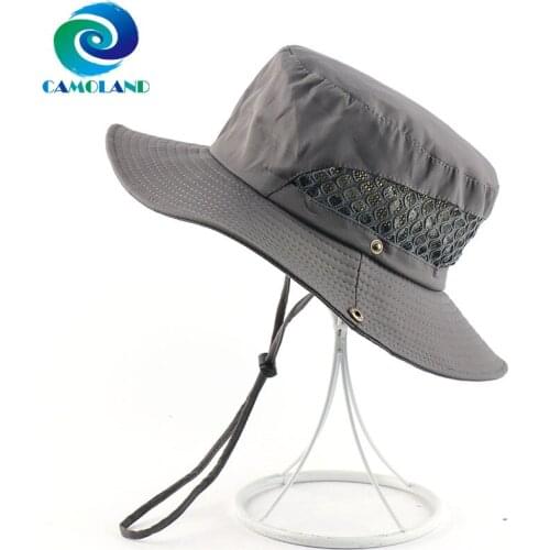 CAMOLAND Breathable Mesh Bucket Hat For Women Men Summer UPF 50+ Sun Hat Female Outdoor Hiking Fishing Caps Bob Panama Hats