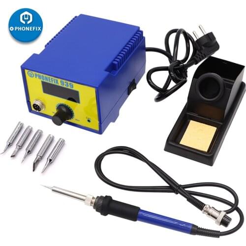 PHONEFIX 939 Soldering Station Adjustable Temperature LED Display ESD Heating System Quick Heat Up Electronic Soldering Iron Kit