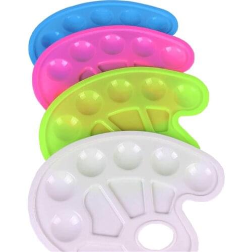 1pc Plastic Palette Art Paint Plastic Drawing Tray Color Palette For Oil Watercolour White Painting Palette Wholesale Price
