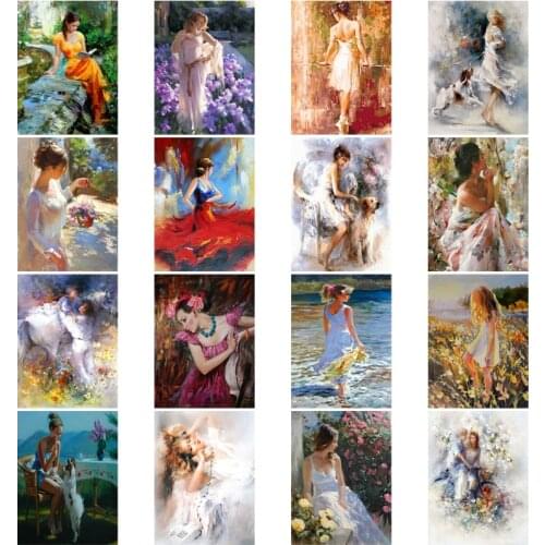 Figure Portrait Jewel Cross Stitch Woman Flower Embroidery Diamond Accessories Paint Diy 5D Arts and Crafts Kit for Adults