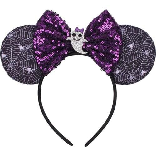 Disney Headband Girls Ears Hairband 2019 New Summer Kids Women Sequin Bow Headdress Minnie Headbands DIY Ears Hair-Accessories